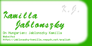 kamilla jablonszky business card